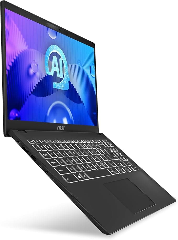 MSI Modern 15H AI 15.6" FHD Laptop, Intel Core Ultra 5 125H, Intel Arc Graphics, 16GB, 512GB, Wi-Fi 6E, Windows 11 Home – Black - Image 4