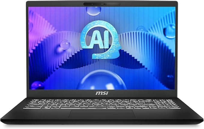 MSI Modern 15H AI 15.6" FHD Laptop, Intel Core Ultra 5 125H, Intel Arc Graphics, 16GB, 512GB, Wi-Fi 6E, Windows 11 Home – Black - Image 1