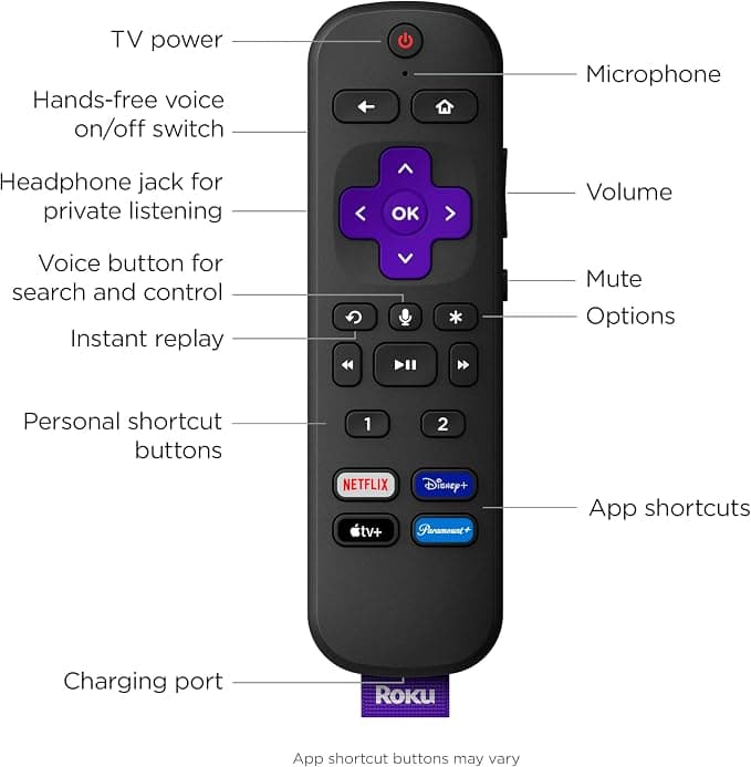 Roku Voice Remote Pro Rechargeable Voice Control Remote - Image 3