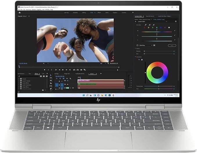 HP ENVY x360 15.6" OLED 2-in-1 Laptop, Intel Core i5, 8GB RAM, 512GB SSD - Silver - Image 1