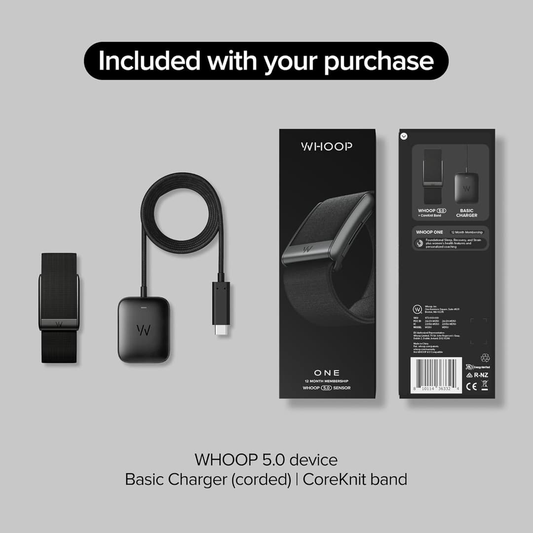 WHOOP 5.0/MG Fitness Tracker with 12-Month Membership, 24/7 Activity & Sleep Monitoring, 14+ Day Battery - Black - Image 8