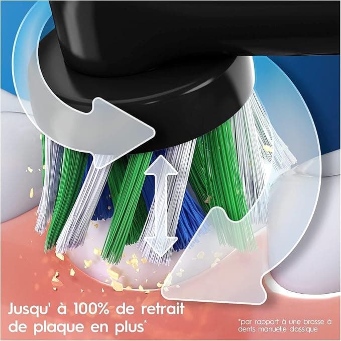 Oral-B Pro 3 3000 Cross Action Electric Toothbrush x2 - Black - Image 3