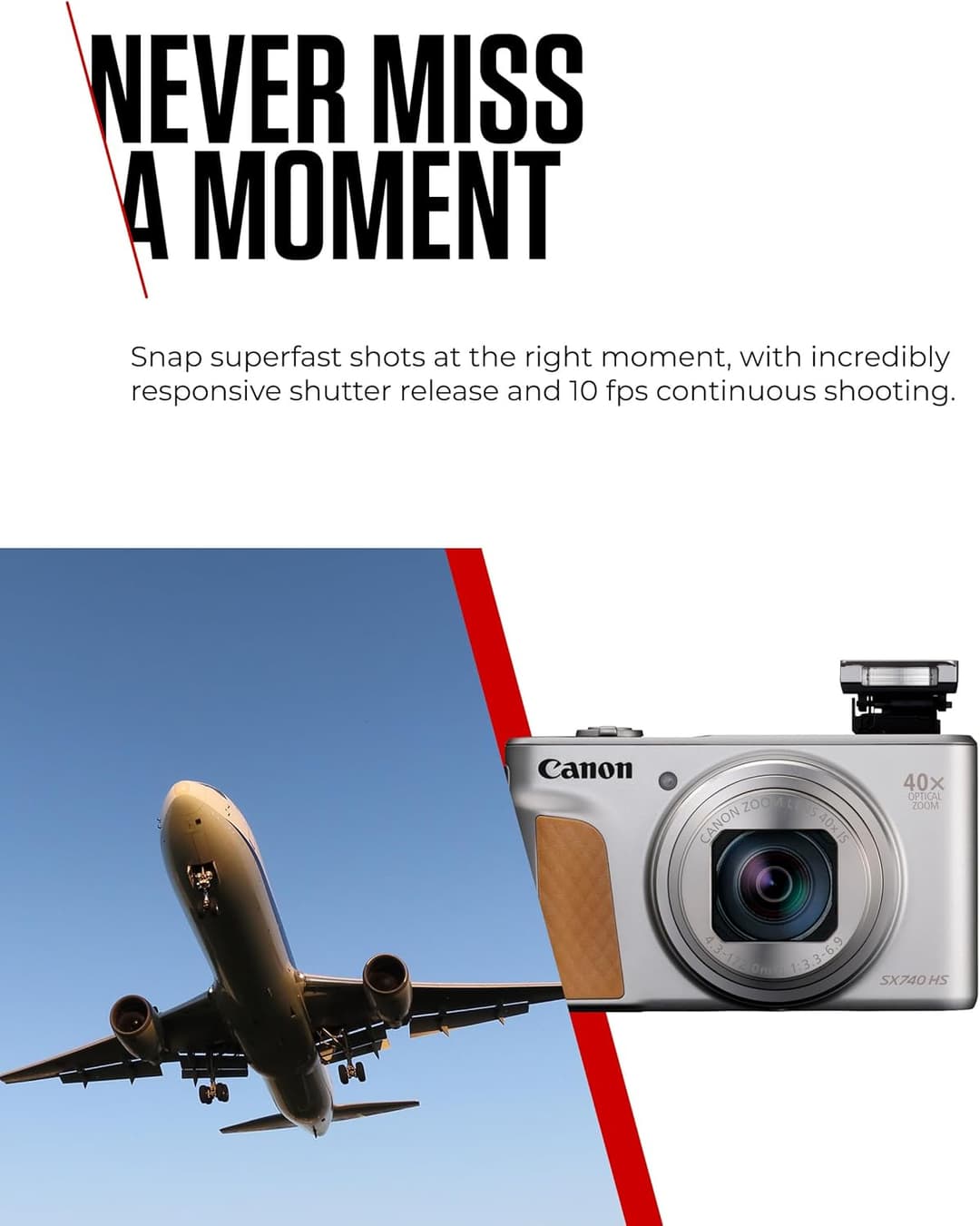 Canon PowerShot SX740 HS Lite Travel Kit – 40x Zoom, 4K, WiFi (Silver) - Image 7