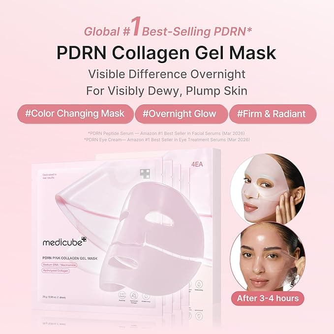 Medicube Salmon DNA PDRN Pink Collagen Jelly Gel Mask 4 Pack Overnight Hydrating & Firming Korean Face Mask - Image 2