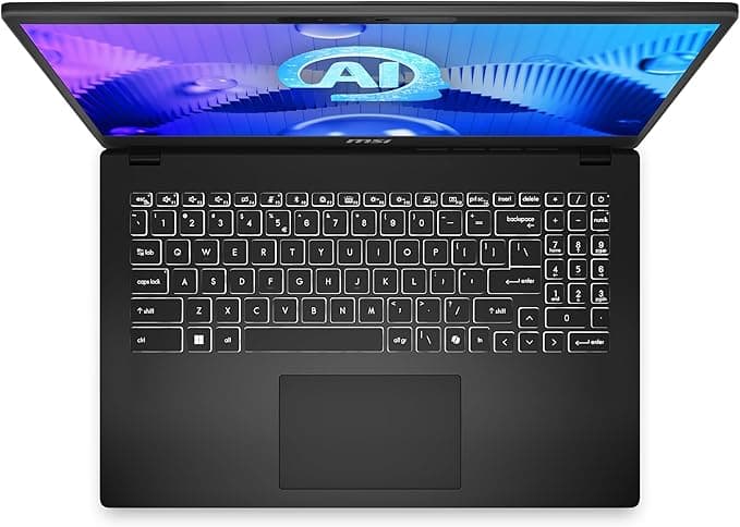 MSI Modern 15H AI 15.6" FHD Laptop, Intel Core Ultra 5 125H, Intel Arc Graphics, 16GB, 512GB, Wi-Fi 6E, Windows 11 Home – Black - Image 2