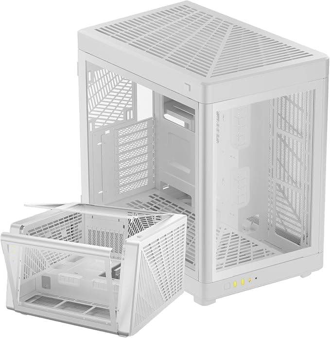 GAMDIAS NESO P1 Dual Chamber EATX Full Tower Gaming PC Case - White - Image 1