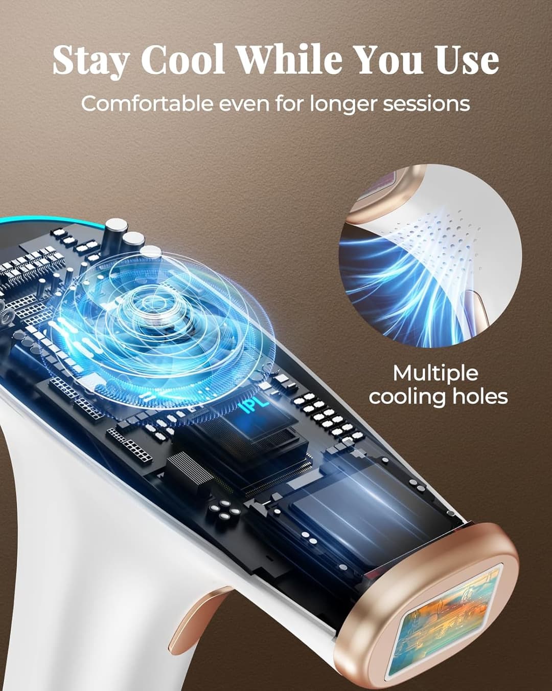 Haarlosy IPL Laser Hair Removal Device 3-in-1, 9 Levels, 999,900 Flashes, Auto Mode - White Gold - Image 6