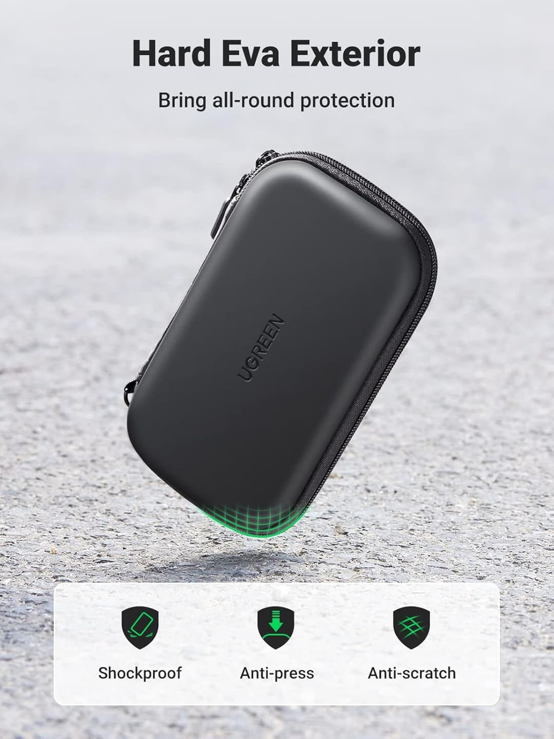 UGREEN 2.5" Portable Hard Drive Case – Waterproof EVA Storage Pouch - Image 4
