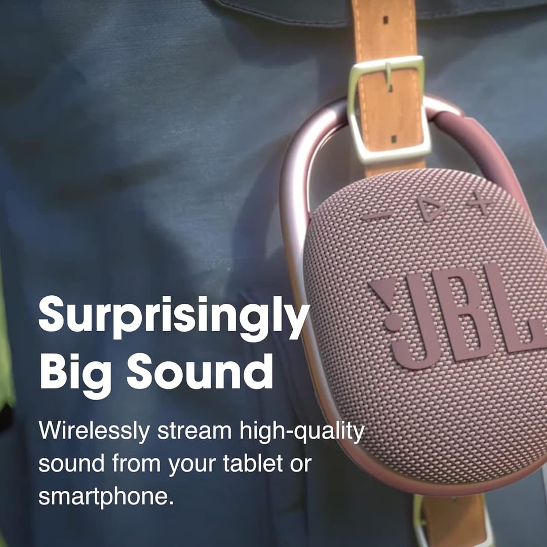 JBL Clip 4 – Portable Bluetooth Speaker, Orange, Waterproof, 10H Playtime - Image 4