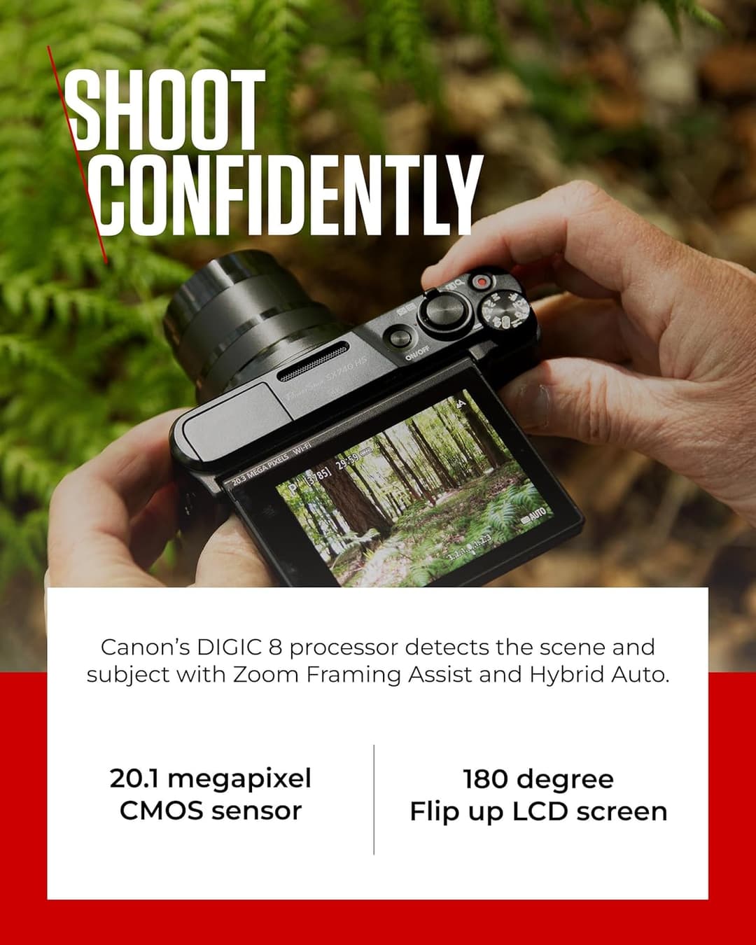 Canon PowerShot SX740 HS Lite Travel Kit – 40x Zoom, 4K, WiFi (Silver) - Image 4