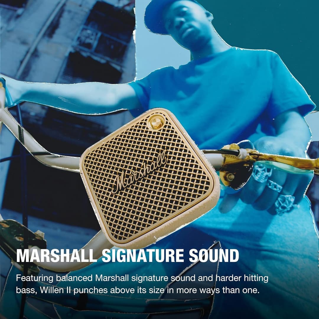 Marshall Willen II Bluetooth Speaker – Wireless, IP67 Water-Resistant, 17+ Hours Playtime, Cream - Image 2