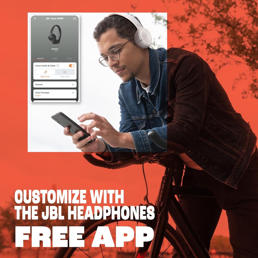 JBL Tune 530 BT Wireless On-Ear Headphones – 76H Battery, Pure Bass, Beige - Image 6