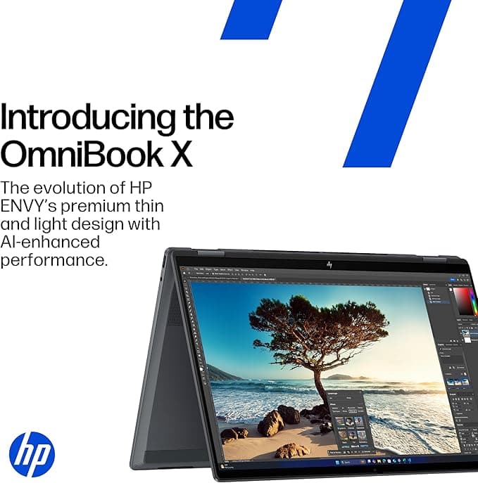 HP OmniBook X Flip NGAI 14 Inch AI Laptop AMD Ryzen AI 7 350 24GB RAM 1TB OLED Touchscreen - Silver - Image 3