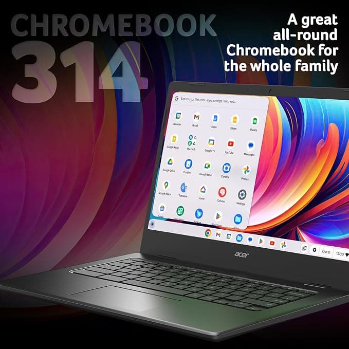 Acer Chromebook 314 CBOA314-1H 14 Inch Full HD Chromebook Intel Celeron N4500 4GB RAM 64GB eMMC - Black - Image 2