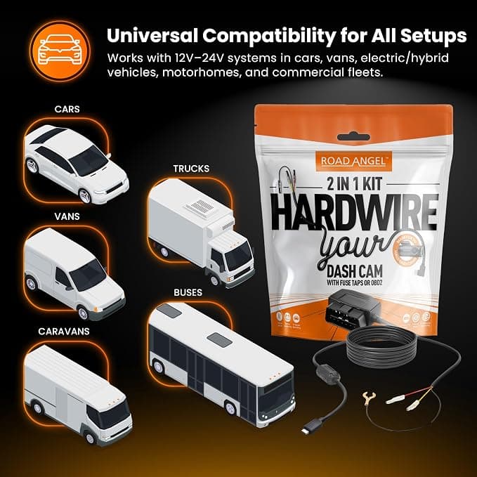 Road Angel Halo 5V 2-in-1 Hardwire Kit USB-C OBD2 Fuse Taps for Dash Cam - Image 2