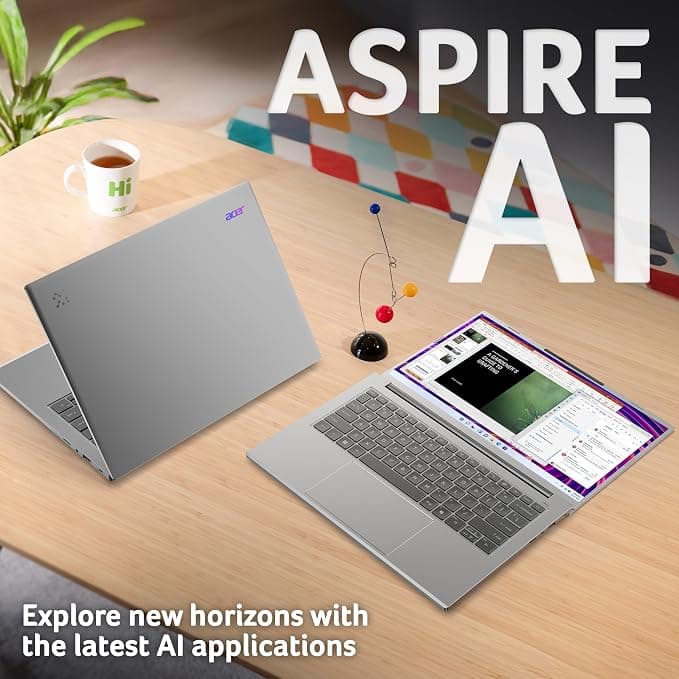 Acer Aspire 14 AI A14-61M 14 Inch WUXGA OLED Laptop AMD Ryzen AI 5 16GB RAM 512GB SSD - Silver - Image 2