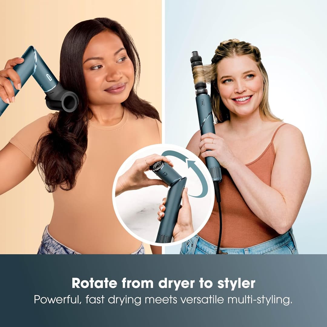 Shark Flex Style 5-in-1 Air Styler & Hair Dryer, Auto-Wrap Curlers, Frizz Fighter Finishing Tool, HD456TLUK - TEAL Blue - Image 3