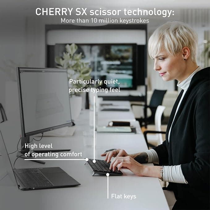 CHERRY KW 9200 MINI Compact Multi-Device Wireless Keyboard UK QWERTY - Black - Image 4