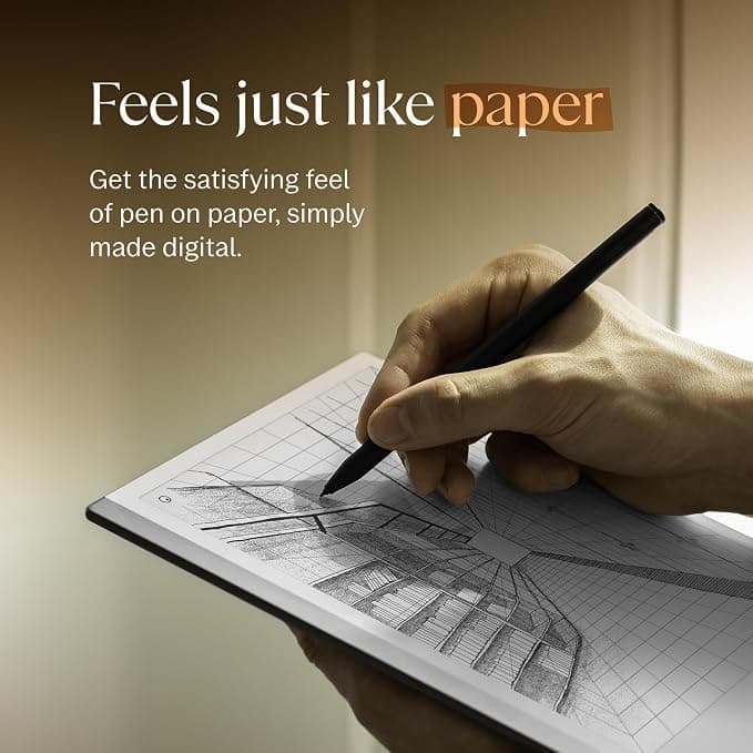reMarkable 2 Essentials Bundle 10.3 Inch Paper Tablet with Marker Plus and Grey Book Folio - Image 3