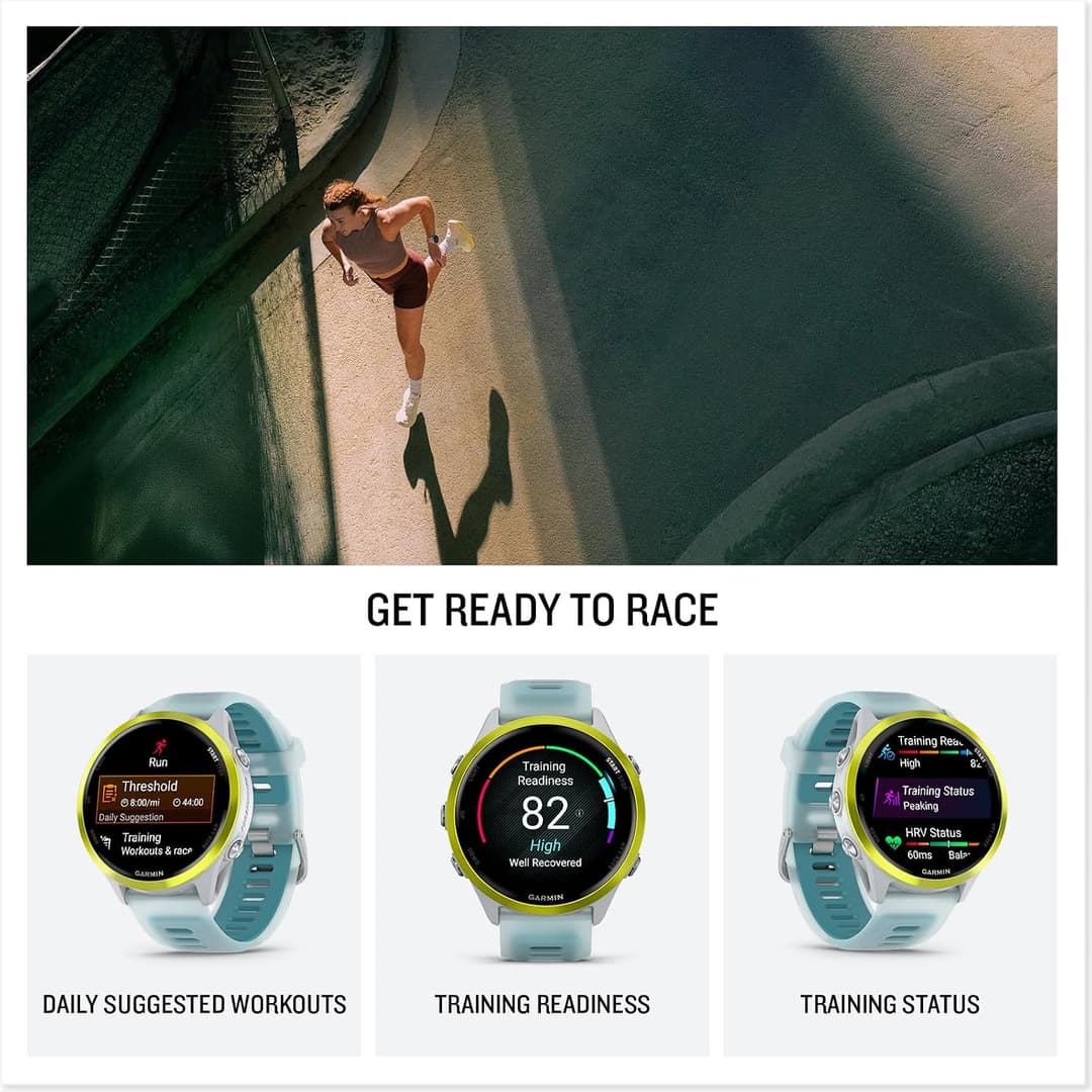Garmin Forerunner 570 47mm Smartwatch Whitestone Turquoise - Image 5