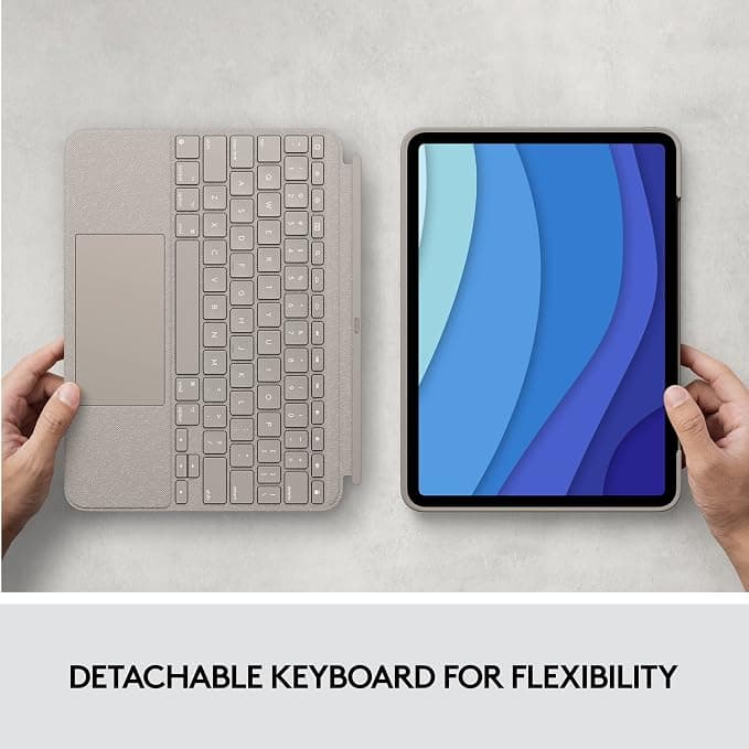 Logitech Tablet Keyboard for iPad 11 Inch 1st 2nd and 3rd Gen Smart Connector Sand - Image 6