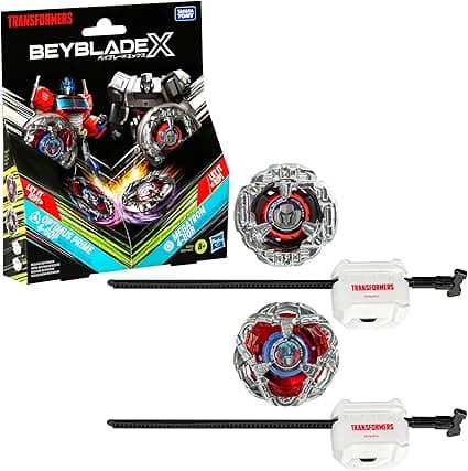 Beyblade X Transformers Optimus Prime vs Megatron 4-60P, 4-80B Multipack Spinning Tops with Launchers (8+) - Image 1