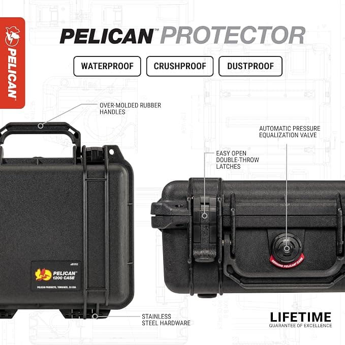 Pelican 1200 Protective Case with Foam – Black | Waterproof, Dustproof & Crushproof Hard Equipment Case - Image 3