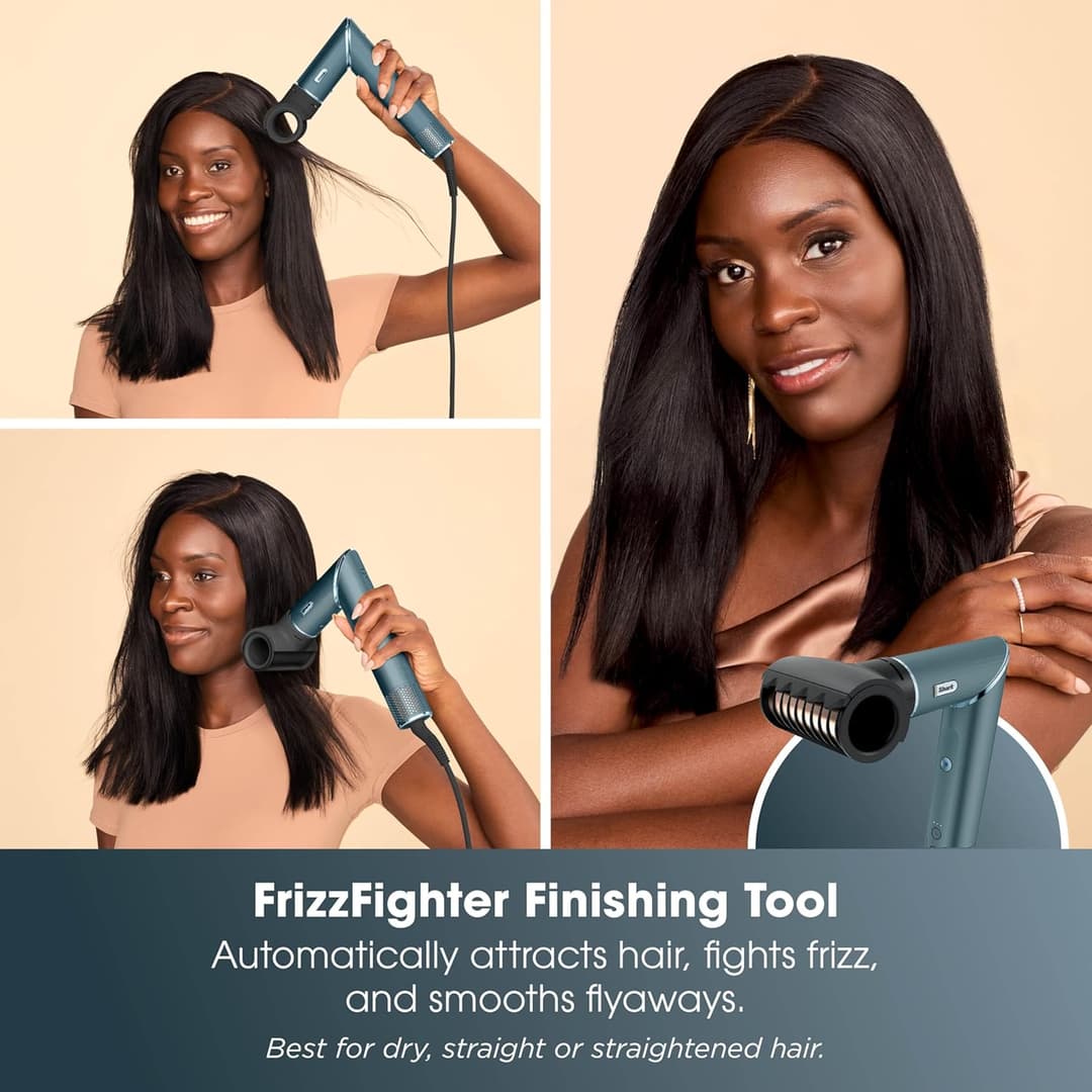 Shark Flex Style 5-in-1 Air Styler & Hair Dryer, Auto-Wrap Curlers, Frizz Fighter Finishing Tool, HD456TLUK - TEAL Blue - Image 9