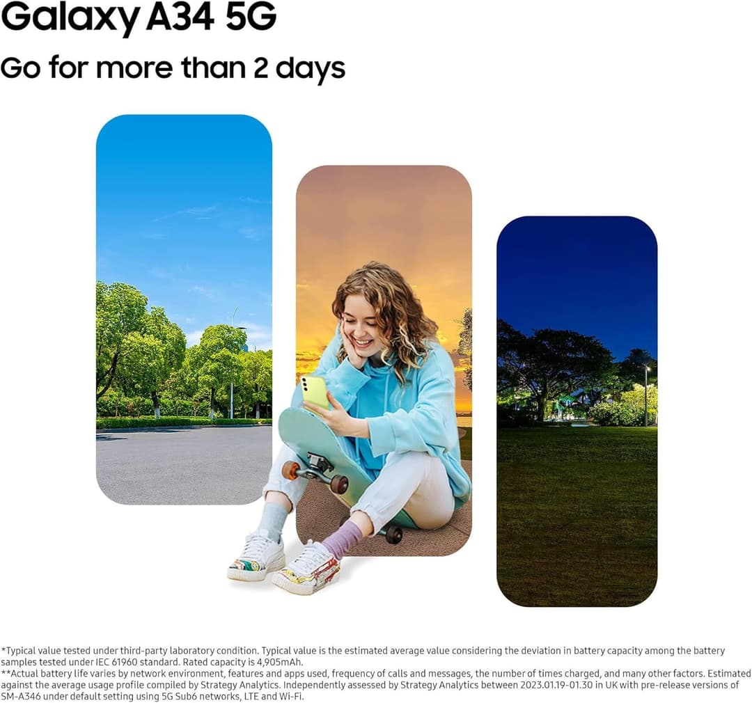 Samsung Galaxy A34 5G 128GB 6.6" Super AMOLED Display - Awesome Lime  - Image 4