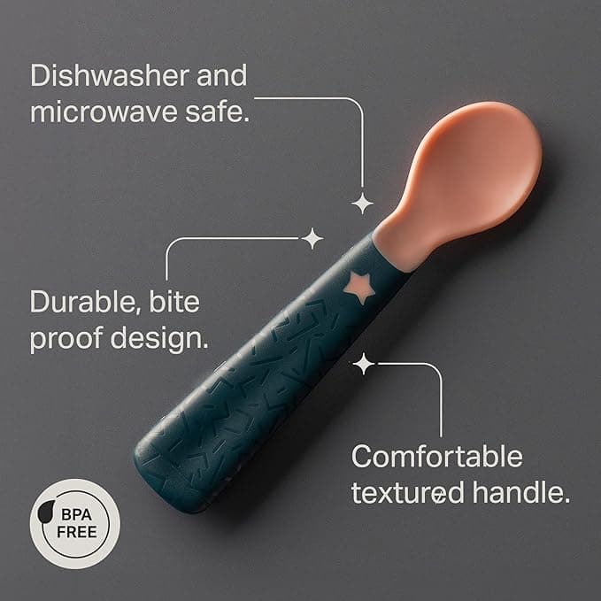 Tommee Tippee Easigrip Self-Feeding Weaning Spoons 6m+ – Pack of 5, Easy-Grip Handles, Steriliser & Dishwasher Safe - Image 3