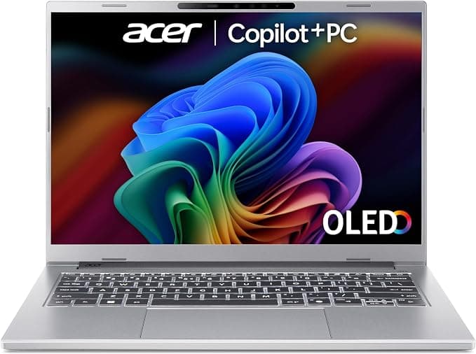 Acer Aspire 14 AI A14-61M 14 Inch WUXGA OLED Laptop AMD Ryzen AI 5 16GB RAM 512GB SSD - Silver