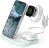 Canyon WS-302 3-in-1 Wireless Charging Station Qi Charger for iPhone Apple Watch AirPods - White