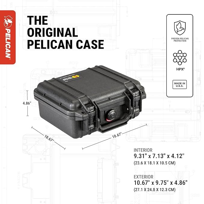 Pelican 1200 Protective Case with Foam – Black | Waterproof, Dustproof & Crushproof Hard Equipment Case - Image 2