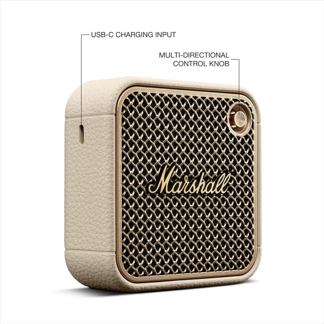 Marshall Willen II Bluetooth Speaker – Wireless, IP67 Water-Resistant, 17+ Hours Playtime, Cream - Image 7