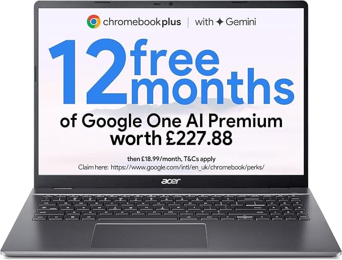 Acer Chromebook Plus 516 CB516-1H 16 Inch WUXGA Chromebook Intel Core i5 8GB RAM 256GB SSD - Iron - Image 1
