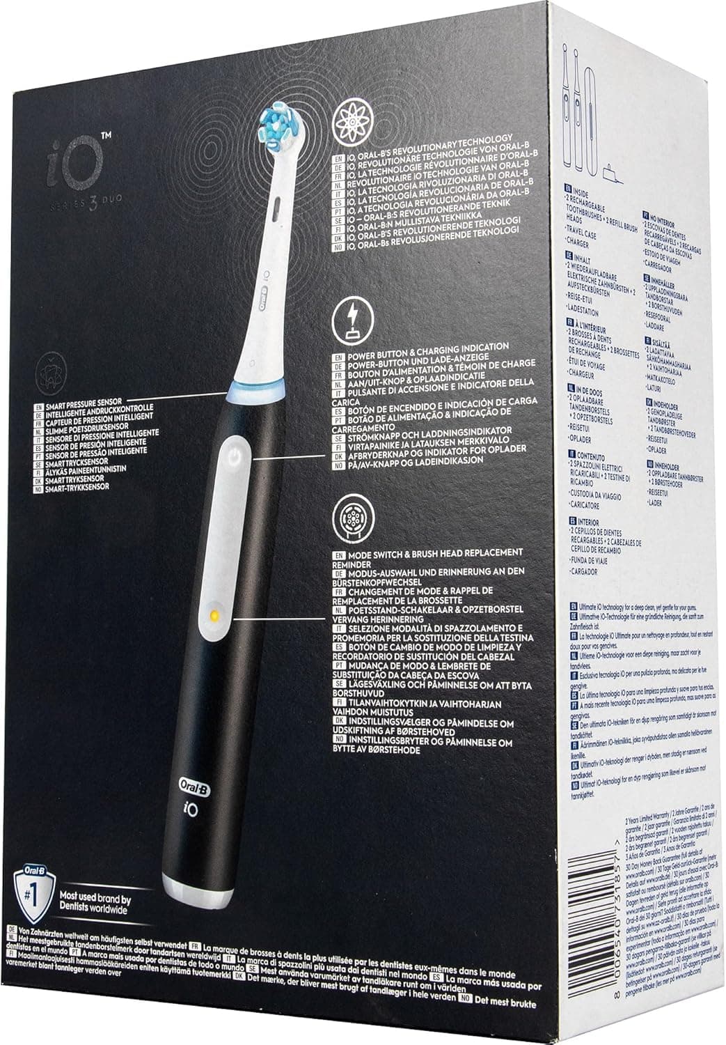 Oral-B iO 3 Electric Toothbrush Smart Pressure Sensor, Micro-Vibrating Bristles, Professional Clean, Replaceable Brush Head - Image 3