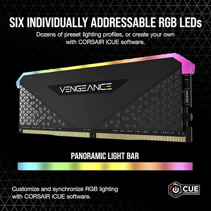 Corsair Vengeance RGB RS 16GB (2x8GB) DDR4 3200MHz CL16 Desktop Memory Kit - Black - Image 3