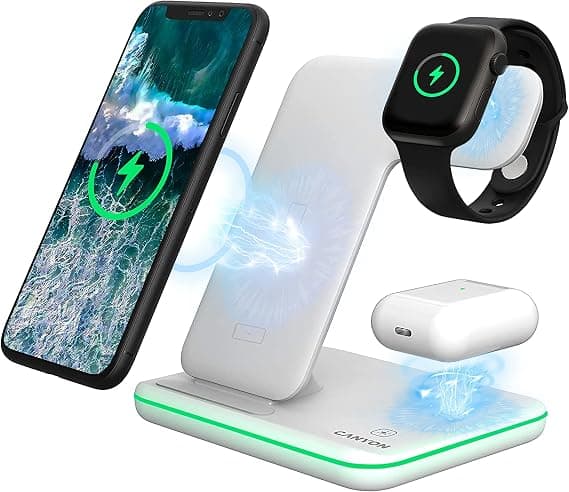 Canyon WS-302 3-in-1 Wireless Charging Station Qi Charger for iPhone Apple Watch AirPods - White - Image 4
