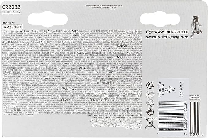 Energizer 3 Volt Lithium CR2032 Batteries - Pack of 6 - Image 2
