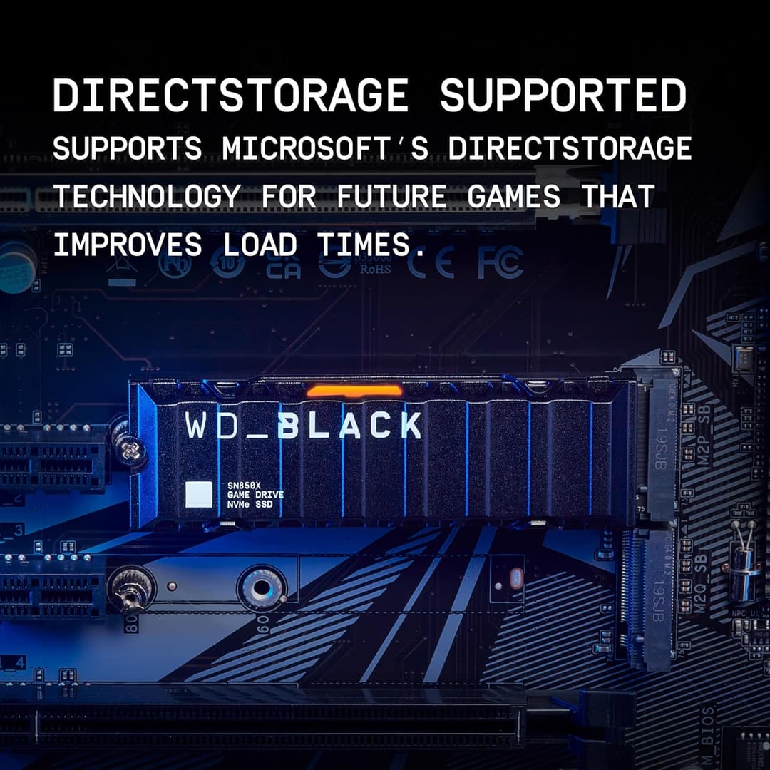 Western Digital Black SN850X with Heatsink M.2 2280 PCI Express 4.0 x4 NVMe Solid State Drive 1TB - Image 5