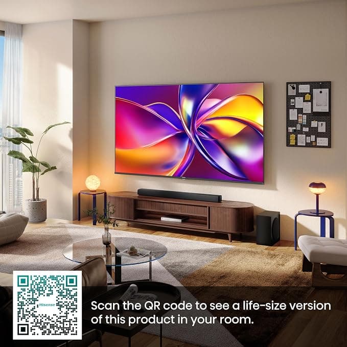 Hisense 50 Inch 50E78QTUK QLED Smart AI TV 4K UHD with Freely - Black - Image 3