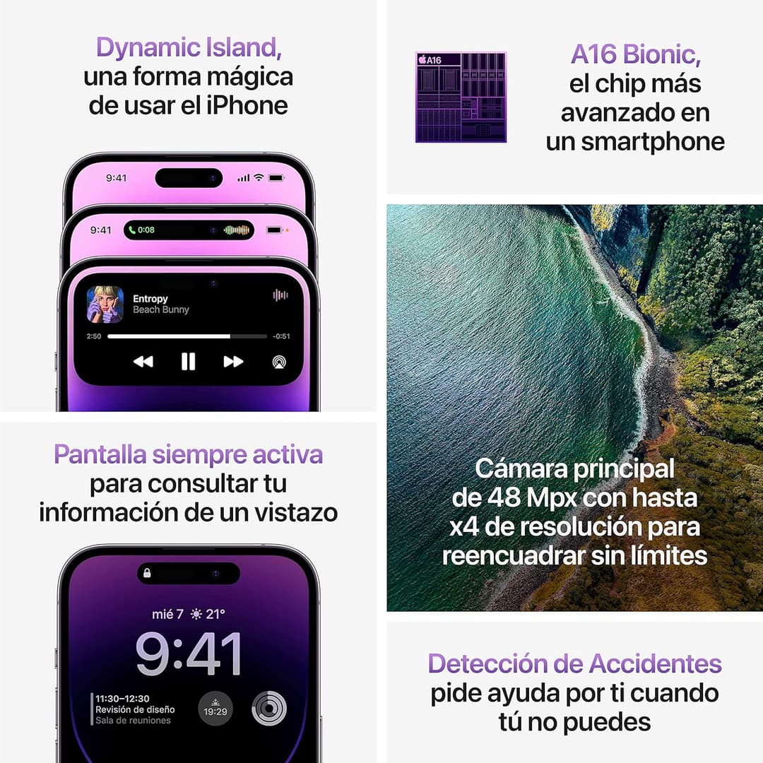 Apple iPhone 14 Pro, 128GB, Deep Purple - Image 4