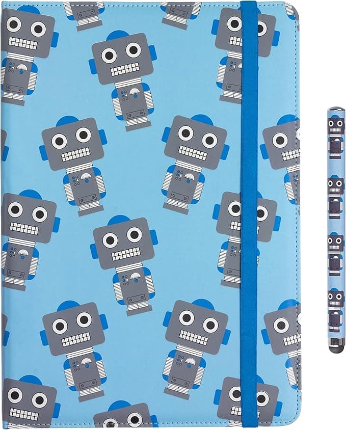 Fun Novelty Child Friendly Character Gift Bundle Pack Universal Case and Stylus Pen for 9-10 inch Tablet - Robot - Image 1