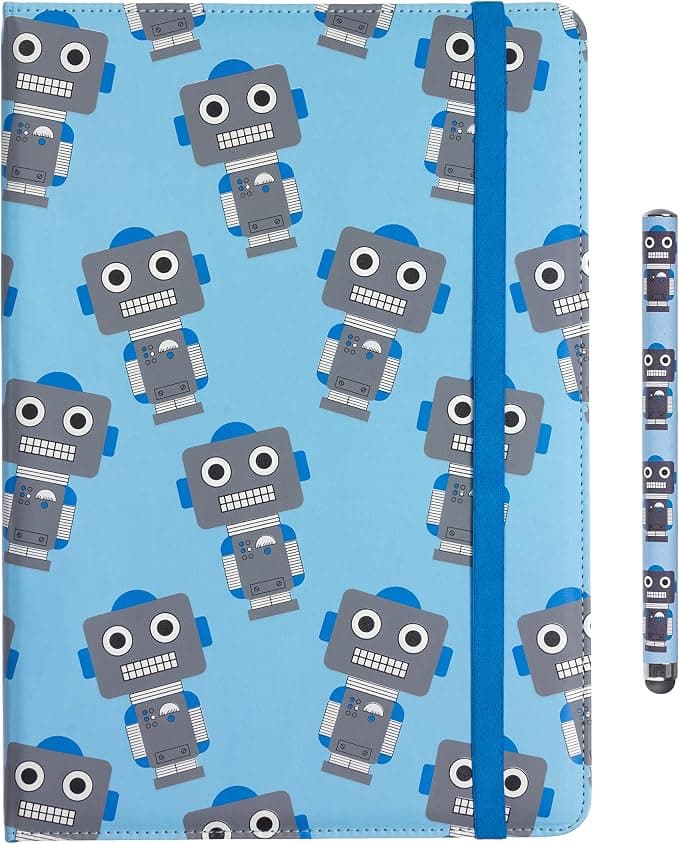 Fun Novelty Child Friendly Character Gift Bundle Pack Universal Case and Stylus Pen for 9-10 inch Tablet - Robot