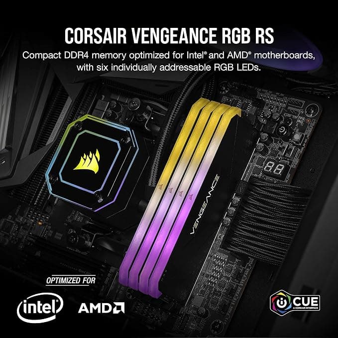 Corsair Vengeance RGB RS 16GB (2x8GB) DDR4 3200MHz CL16 Desktop Memory Kit - Black - Image 2