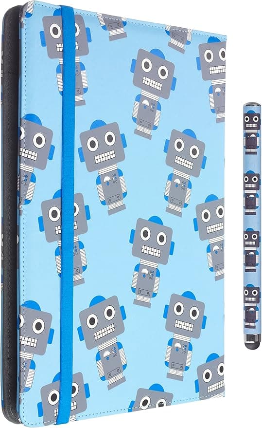 Fun Novelty Child Friendly Character Gift Bundle Pack Universal Case and Stylus Pen for 9-10 inch Tablet - Robot - Image 4