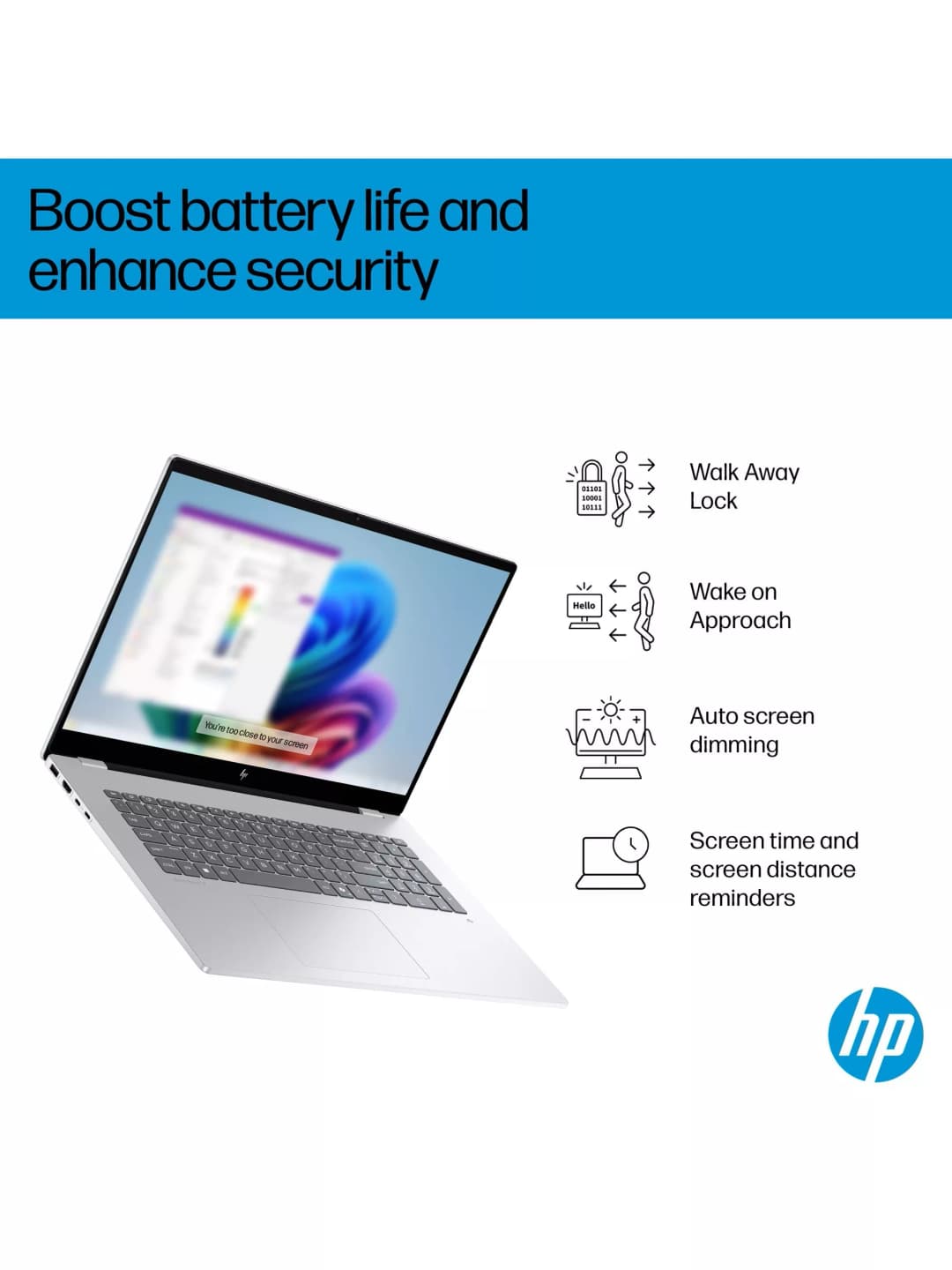 HPOmniBook 7 Laptop, Copilot+ PC, Intel Core Ultra 7 Processor, 32GB RAM, 2TB, 17.3” Full HD, Glacier Silver - Image 6