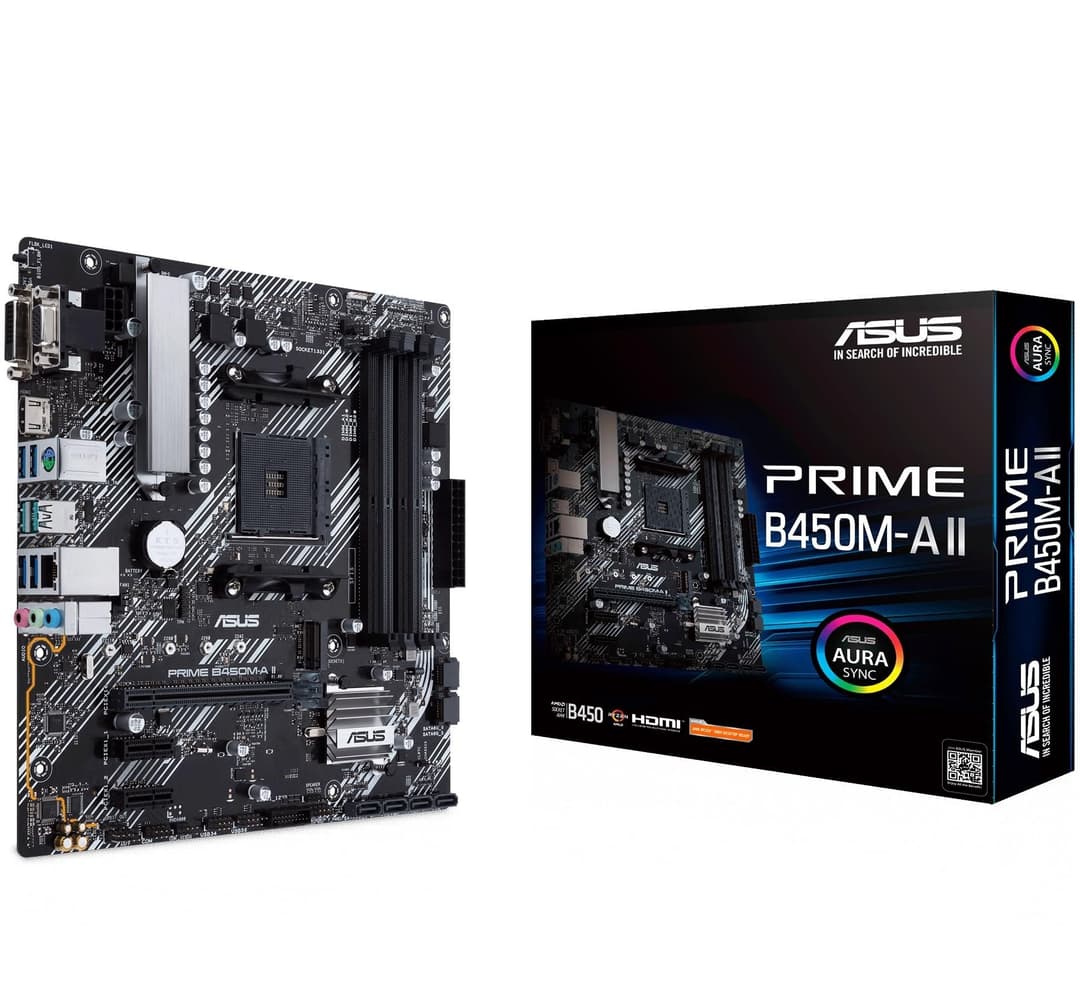 ASUS PRIME B450M-A II Micro ATX Motherboard - Black - Image 1