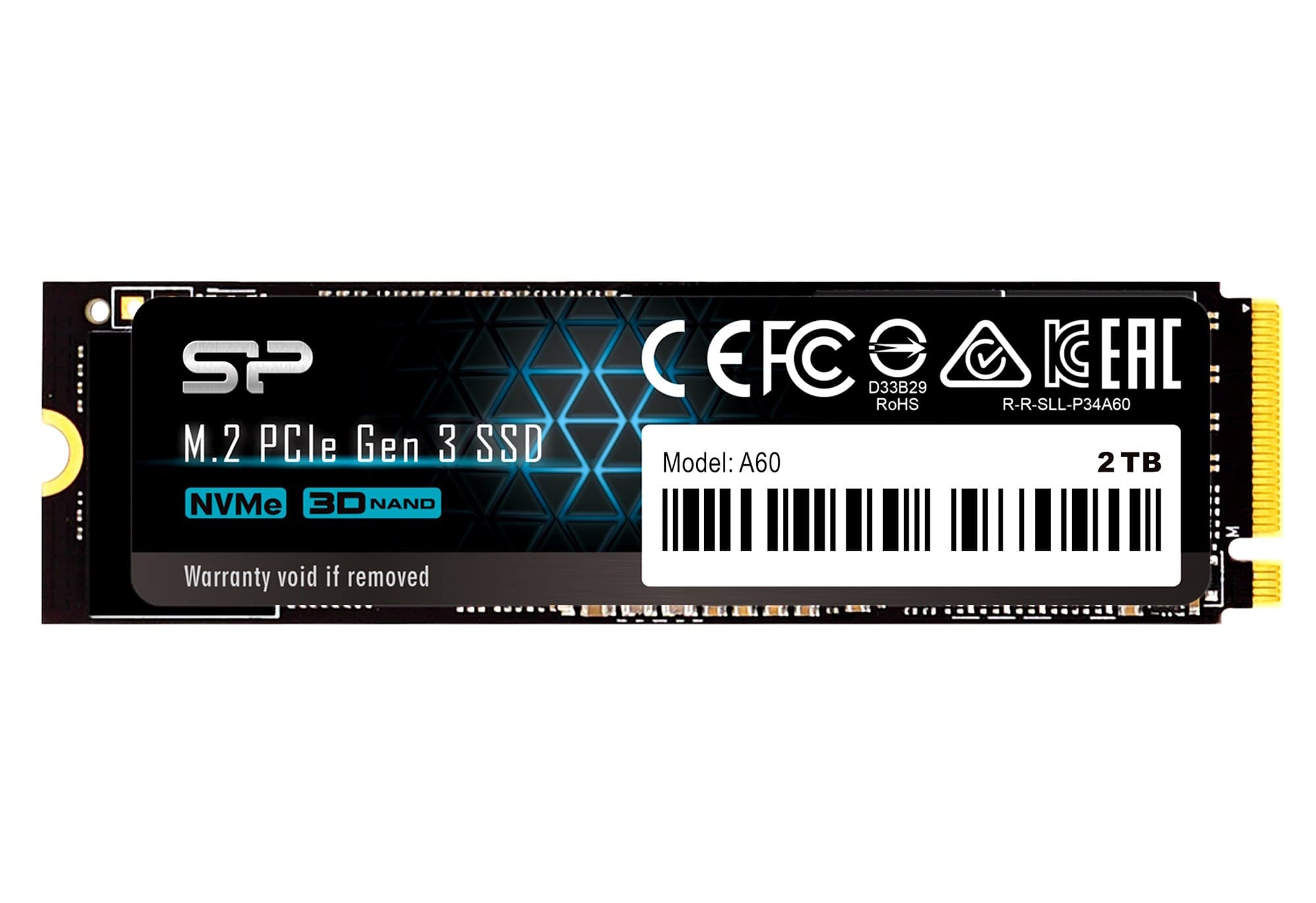 2TB Silicon Power P34A60 NVMe M.2 PCIe Gen3x4 2280 SSD Solid State Drive
