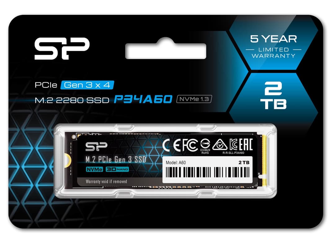 2TB Silicon Power P34A60 NVMe M.2 PCIe Gen3x4 2280 SSD Solid State Drive - Image 2